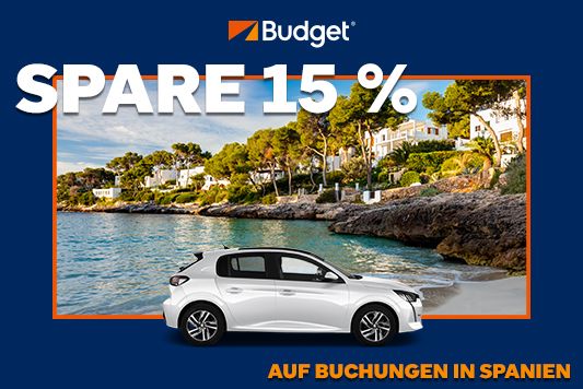 Sonne, Strand und Sparpreis – 15 % Rabatt auf Mietwagen in Spanien