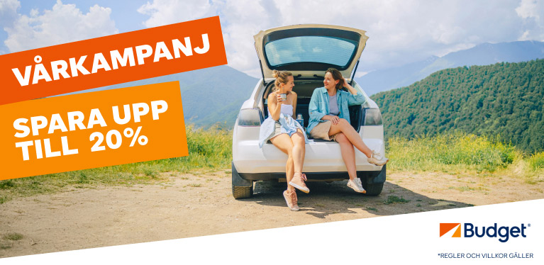 Erbjudande på bilresan – 20% rabatt på biluthyrning 2026 med Budget