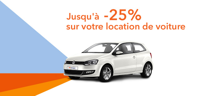 Jusqu'à -25% sur votre location de voiture Jusqu'à -25% sur votre location de voiture