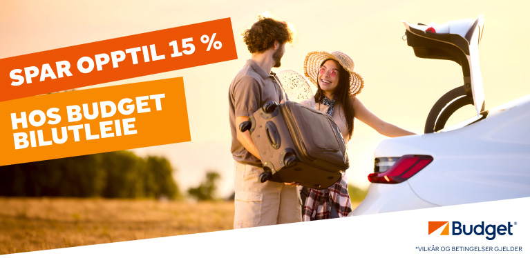 Det er Budgets sensommersalg – kjør med opptil 15 % rabatt NÅ