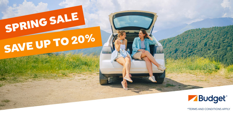 Grab a road trip deal – 20% off Budget Spring Sale