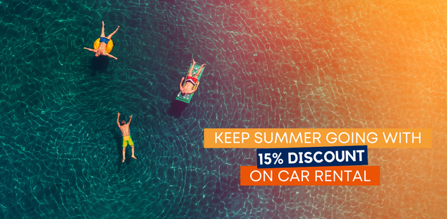Summer goes on with 15% off on car rental